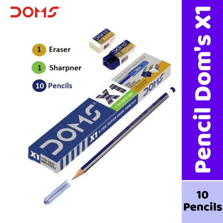 DOMS%20X1%20Super%20Dark%20Pencil%20Set%20with%20Free%20Sharpener%20&%20Eraser%20for%20Drawing%20&%20Writing%20-%20Image%202