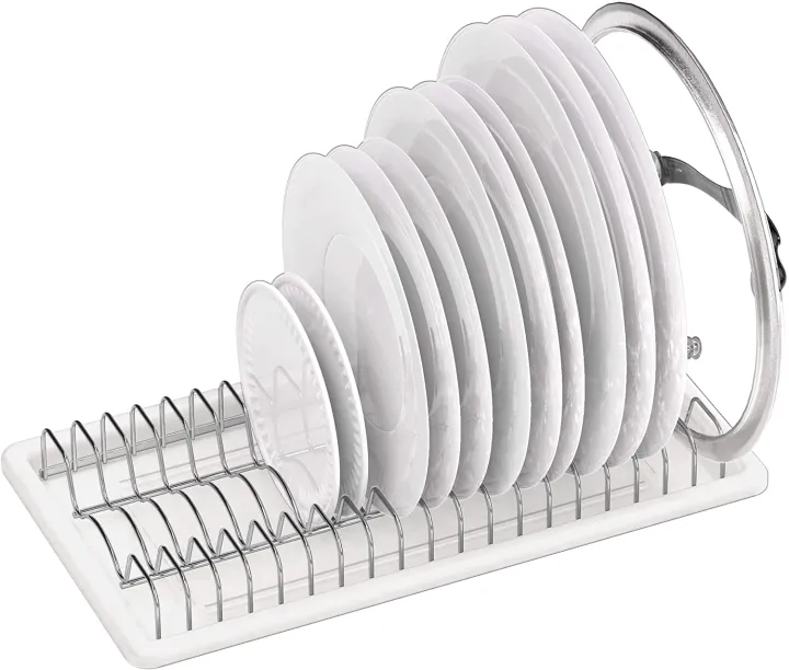 Simple%20Houseware%20Plate%20Drying%20Rack%20with%20Drainboard,%20Chrome-Single%20Layer%20-%20Image%202