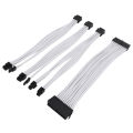PSU Cable Extension 30cm 4PCS PC Extension Cable Set with Combs for GPU. 
