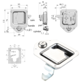 Truck Tool Box Latch Stainless Steel Toolbox Paddle Lock Spare Parts Accessories Handle with Keys for Truck RV Trailer. 