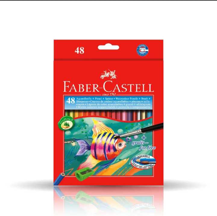 Watercolor Long Pencils (incl. Brush) - 48 Pcs