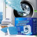 Washing Machine Cleaner Descaler 12Pcs Deep Cleaning Tablets For Front Loader & Top Load Washer Laundry Tub Safe Deodorizer. 