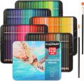 Kalour Professional Watercolor Pencils Set of 120 Colors with Two Brush and Metal Box.