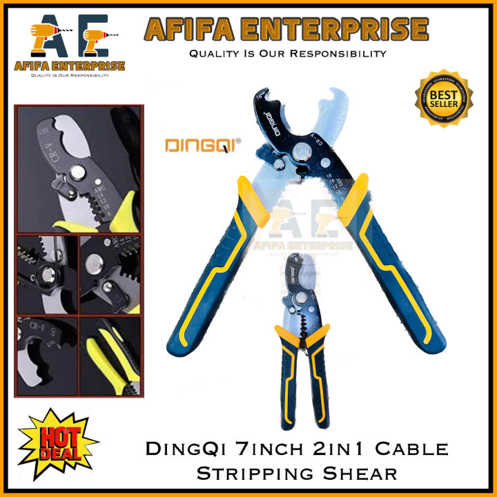 DINGQI 7inch Cable Stripping Shear With Professional Wire Stripper For Multi-purpose Use