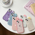 【HOT】 Olige Case For 11 12 13 14 15 Pro New fashionable and popular transparent glitter drip glue three-dimensional cat ears phone case back cover.