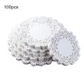 100Pcs Round Paper Lace Doilies Cake Placemat Party Wedding Baking Decoration.
