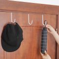 over Door Hooks for Hanging Clothes, 6 Packs Hanger Soft Rubber Surface Prevent Scratches, Door Hook for Bathroom Black. 
