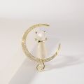 Easily Usable - Moon Cat Fashionable Brooch Hijab Safety Pin for Girls and Women's - Easy To maintain - Designed - Urban Vibes. 