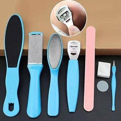 Foot File Pedicure Kit Callus Remover Stainless Steel Pedicure Rasp Tools Feet Exfoliating Scrubber 8-Pcs/Set
