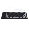 Silicone Keyboard Fully Sealed Design Lightweight Portable Silent Soft Comfortable USB Wired Silicone Keyboard for PCBlack. 