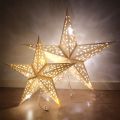 30/45/60cm Eid Mubarak Hollow Out Star Hanging Pendant Christmas Ramadan Decoration Home Party Islam Muslim Paper Stars Lantern.