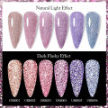 UR SUGAR 7ml Rose Gold Reflective Glitter Rubber Base Gel Nail Polish Sparkling Glowing Semi Permanent Nail Art UV Gel.