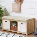 Better Homes Gardens 3-Cube Storage Bench, Rustic Gray. 