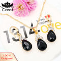 Carat Vintage Teardrop Rhinestone Women Jewelry Set Necklace Hook Earrings Pendants. 