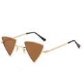 Tinted Lens Triangular Punk Sunglasses Fashion Accessory Colorful Lens Y2k Style Hippie Triangular Shades Small Size Metal Frame Triangular Eyewear for Costume Parties Streetwear Fashion Music. 