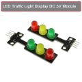 LED Traffic Light Display DC 5V Module LED Light Bulbs Digital Signal Output Ordinary Red Yellow Green 3 Color Light Separate Control Board For Arduino.