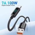 ESSAGER 7A/PD 29W/PD 100W Type-C To USB A/Type-C/iP Fast Charge Digital Display Data Cable For Samsung Galaxy S22 S22 Ultra For Xiaomi Mi 12T Redmi Note 12 For iPhone 14 14 Plus 14 Pro Max-1M-29W. 