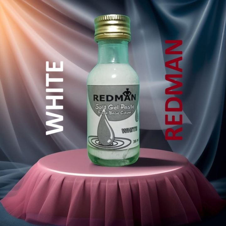 Redman Color REDMAN ( WHITE ) Soft Gel Paste Food Colour WHITE - 36ml | Daraz.com.bd