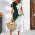 Summer Womens Dresses 3d Textured Print Short Sleeve Female Clothes Fashion Loose A-Skirt 2023 New Oversized Lady Classy Dresses.
