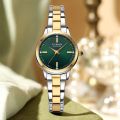 CURREN 9094 Latest Model Elegant Stainless Steel Classic Women Quartz Watch - Two Tone Green Color. 