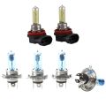 2 Pcs Dc 12V 55W H11 3000K Super Yellow Car Foglight Light Bulb Lamp & 4x Lamps Halogen Bulbs Car Headlights H4 White Light 100W 12V.