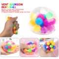 Squeeze Ball Toy Squish Stress Ball with Color Bead Rainbow Sensory Fidget Squeeze Sensory Toy for Kids Gift.