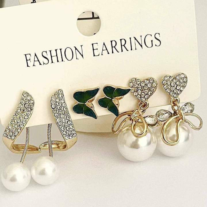 Trendy Fashionable Pairs Pcs New Stud Earrings Set for Girls