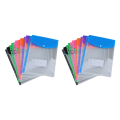 Binder Pocket Organizer Folders, 12 Pack Expandable Folders Plastic Envelopes Binder Folders for 2/3/4 Ring Binder.