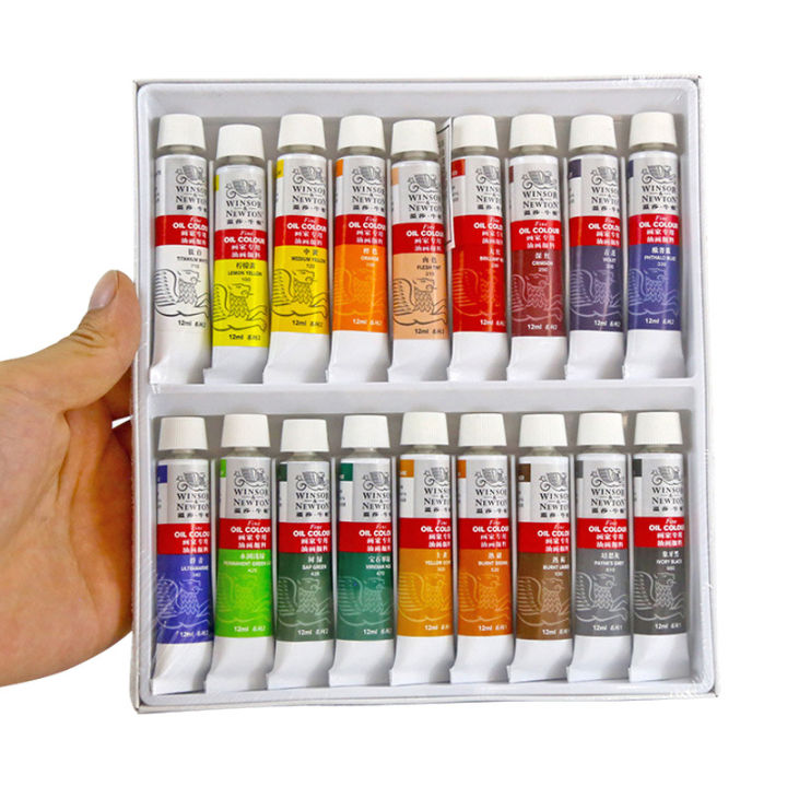 Winsor Newton 12/18/24 Colors Professional Color Oil Paints 12ml Tube Painting Pigments With Brush And Palette Art Supplies