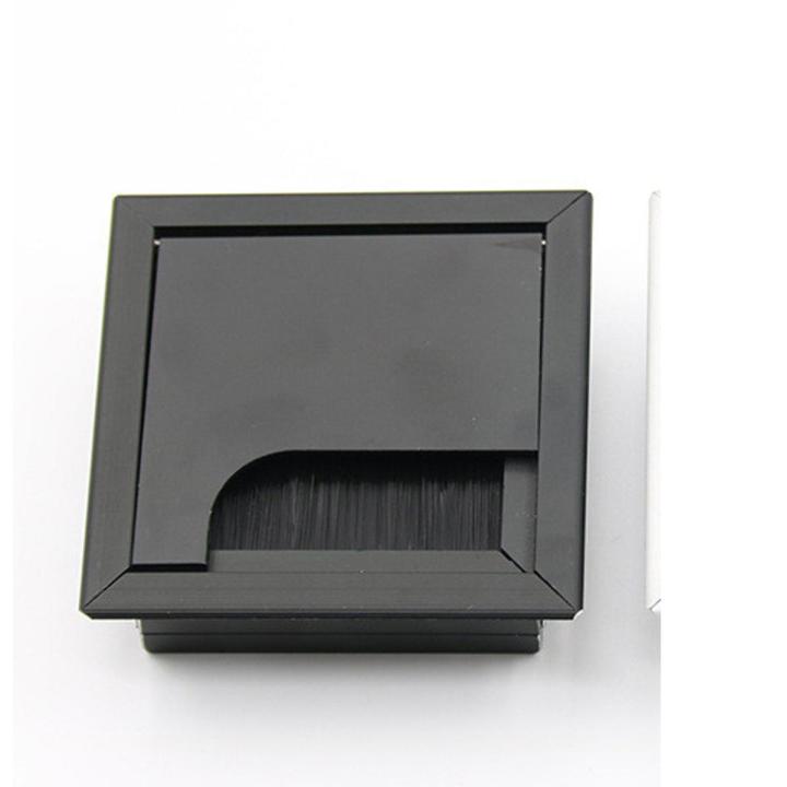 1pics 3by 3in Aluminum Alloy Rectangular Desk Cable Grommets Wire Hole Cover Cable Outlet Port Surface Table Cable Hole Furniture Hardware