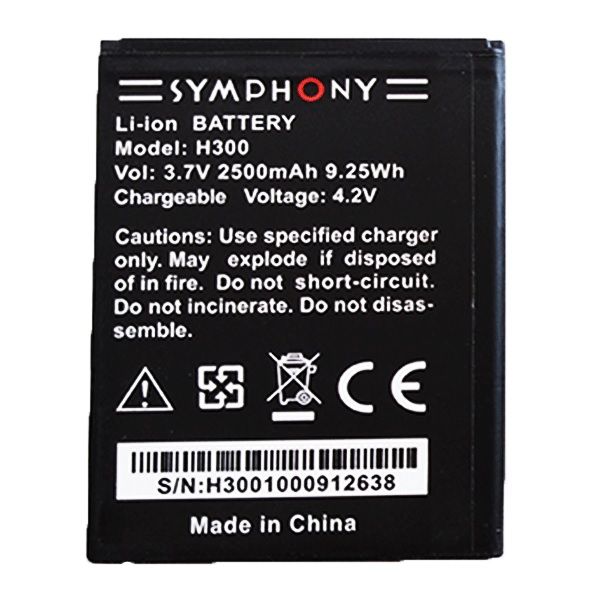 Symphony H300 Mobile Battery 2500 mAh
