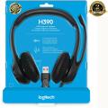 Logitech H390 Wired Headset, Stereo Headphones with Noise-Cancelling Microphone, USB, In-Line Controls, PC/Mac/Laptop - Black. 