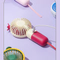GC Handheld Mini Fan, USB Rechargeable Small Pocket Fan With Hanging Rope, Phone Holder Base, Portable Fan For Travel, Summer, Concerts, Lash.