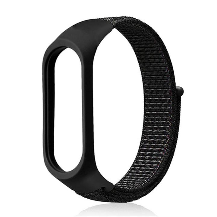 Mi Band 3/4/5/6/7 Premium Nylon Fabric Sport Strap Silicone Wristband