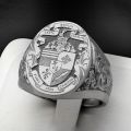 Luxury Gold Plated Coat of Arms Sweet Signet Engraved Rings for Men Women Hip Hop Dance Party Court Style Ring Jewelry Gift.