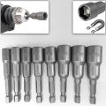 8pcs 1/4 inch Hex Magnetic Nut Driver Socket Set Metric Impact Drill Bits 6 to 13mm Adapter.