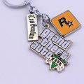 Game PS4 Theme Enamel Pendant Keyrings GTA 5 Grand Theft Auto 5 Keychain Jewelry Key Chain Rock Star Keychains Key Buckles. 