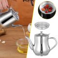 Stainless Steel Oil Strainer Pot Container Jug Storage Can With Filter Cooking Oil Pot Kitchen Large Capacity 32oz.
