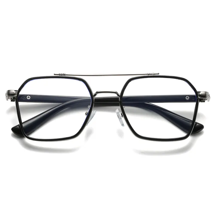 Anti-blue%20light%20William%20Chan%20same%20glasses%20frame%20men's%20double%20beam%20Iron%20Man%20flat%20mirror%20retro%20myopia%20glasses%20frame%20wholesale%20-%20Image%205