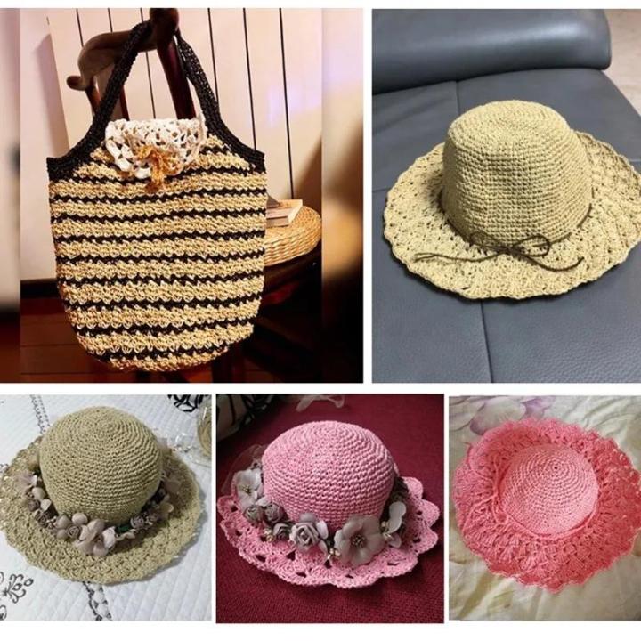 280%20Meter%20Colorful%20Threads%20Natural%20Raffia%20Straw%20Yarn%20For%20Bag%20Handbag%20Cushion%20Basket%20Hat%20Knitting%20Material%20Crochet%20Yarn%20Handcraft%20-%20Image%205