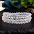 Jingyao collection cream body blue moonstone bracelet feldspar three ring bracelet ice strong blue light crystal jewelry for men and women.