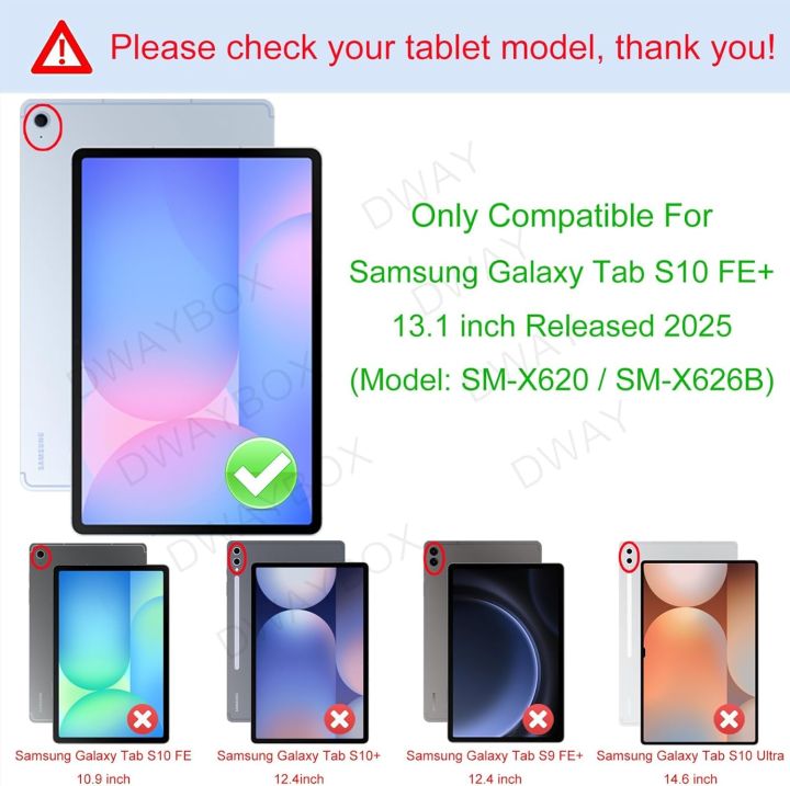 Case%20for%20Samsung%20Galaxy%20Tab%20S10%20FE%20Plus%2013.1%20Inch%202025%20Model%20X620/X626B%20-%20Matte%20TPU%20Folio%20Smart%20Cover%20-%20Image%203