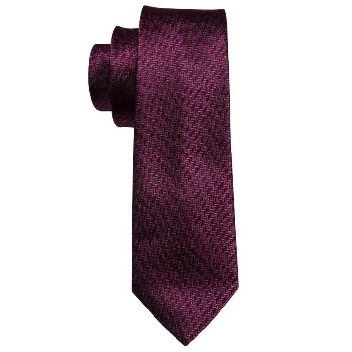 Red%20100%25%20Silk%20Novelty%20Tie%20Set%208.5cm%20Solid%20Woven%20Necktie%20Fashion%20Designers%20Barry.Wang%20Tie%20For%20Men%20Wedding%20Business%20LS-5028%20-%20Image%204