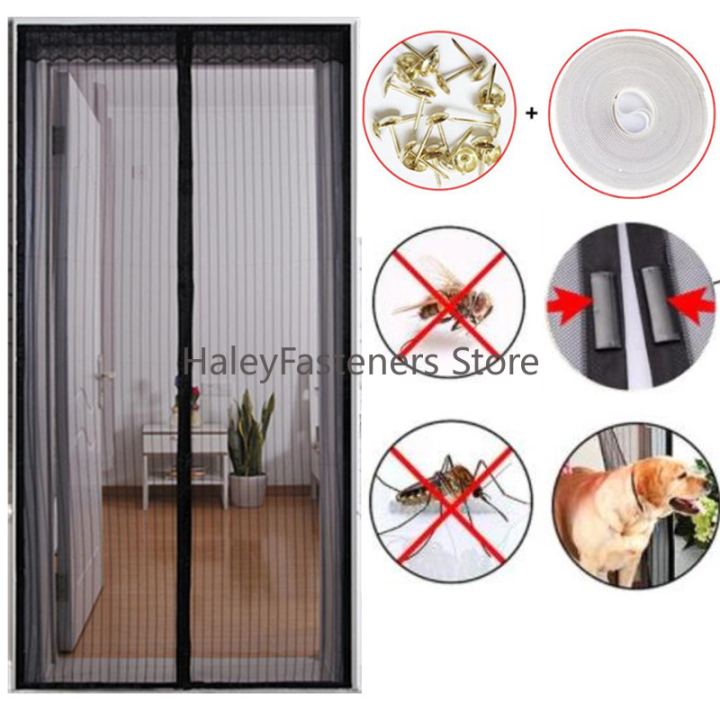 1 Set Upgrade Anti Mosquito Door Net with Magnet Mosquito Insect Fly Curtain Mesh Hands-free Closing Door Magnetic Bug Screen
