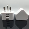 UK Travel Charger AC 110-240V Mains Plug 3 USB Charger Multi Power Adapter Wall Charger. 