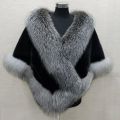 White Fur Shawl Jacket Women's 2024 Autumn Winter New Faux Mink Fox Fur Dress Cheongsam Cloak Coats Thicken Warm Short Outwear.