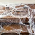 Practical 250g Fake Spider Web + 48Pcs Small Spiders Halloween Party Decor Haunted Props. 
