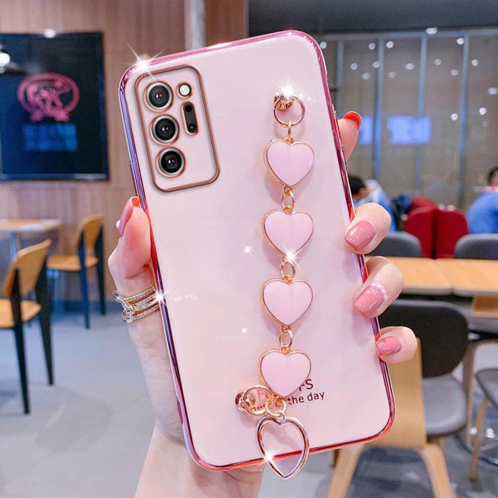 For Samsung Galaxy Note 20 Ultra Cover Love Heart Bracelet