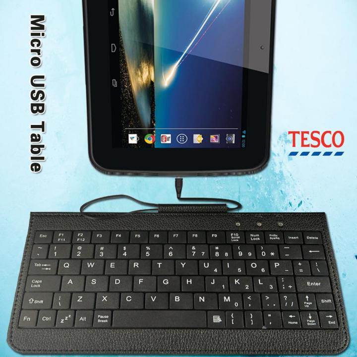 Wired English Keyboard for TESCO Hudl 2 8.3"/Hudl 7 Inch/Windows Connect 7 8 Anti-fingerprint USB Keyboard+Bracket