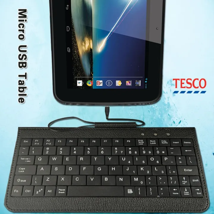 Wired English Keyboard for TESCO Hudl 2 8.3"/Hudl 7 Inch/Windows Connect 7 8  Anti-fingerprint USB Keyboard+Bracket